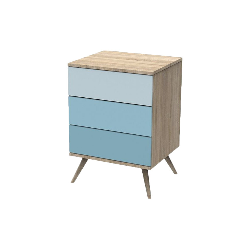 Petite commode 3 tiroirs - Bleu Seventies 