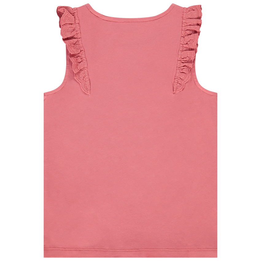 Débardeur à volants en broderie anglaise pour fille 