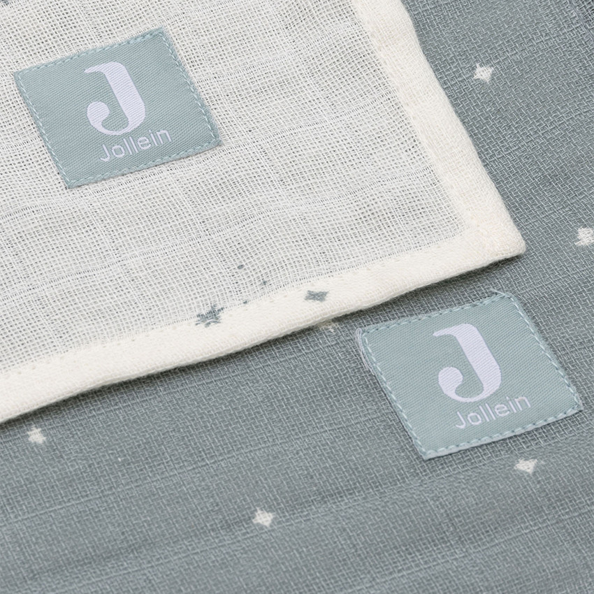 Lot de 2 langes en gaze 115 x 115 cm Twinkling sea green 