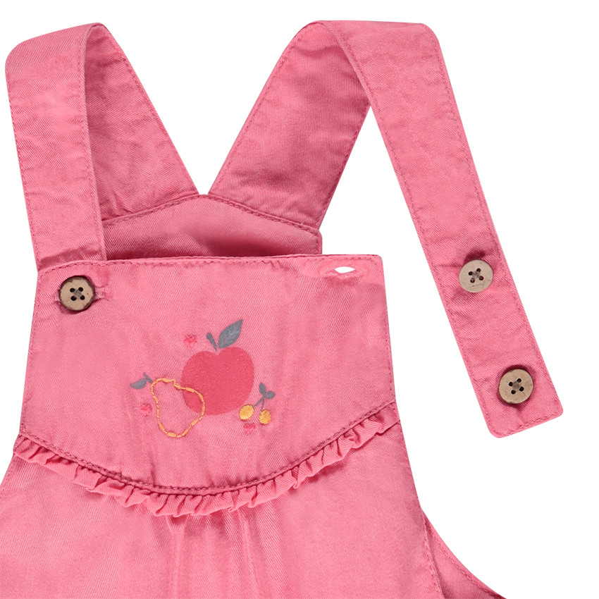 Ensemble 2 pièces avec salopette courte pour bébé fille 