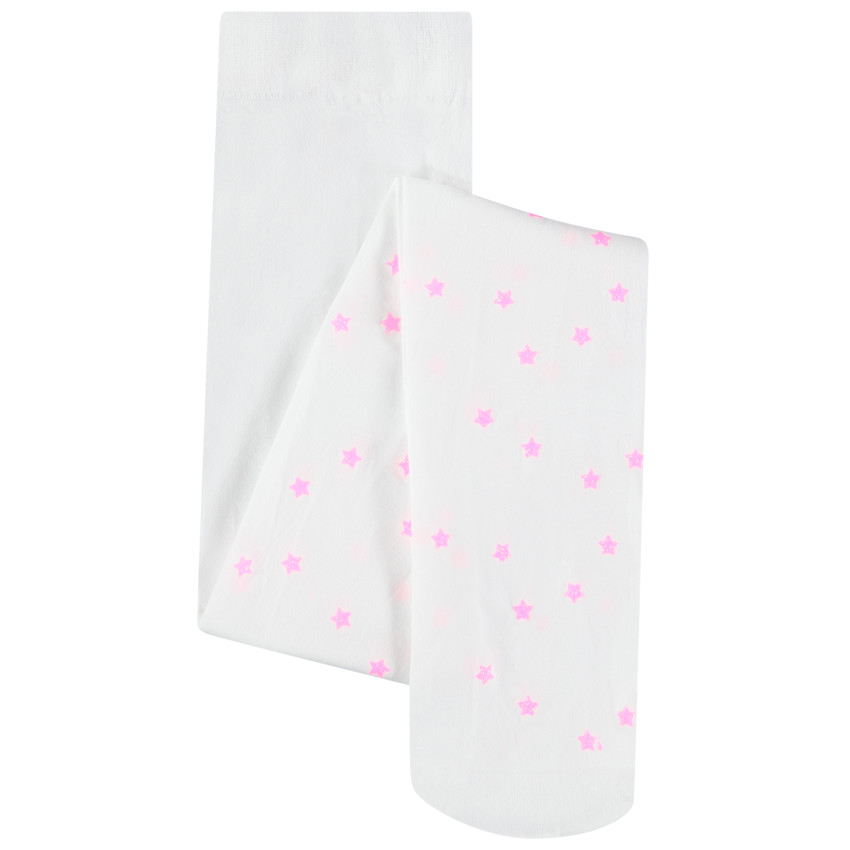 Collant fin à étoiles roses pailletées all-over 