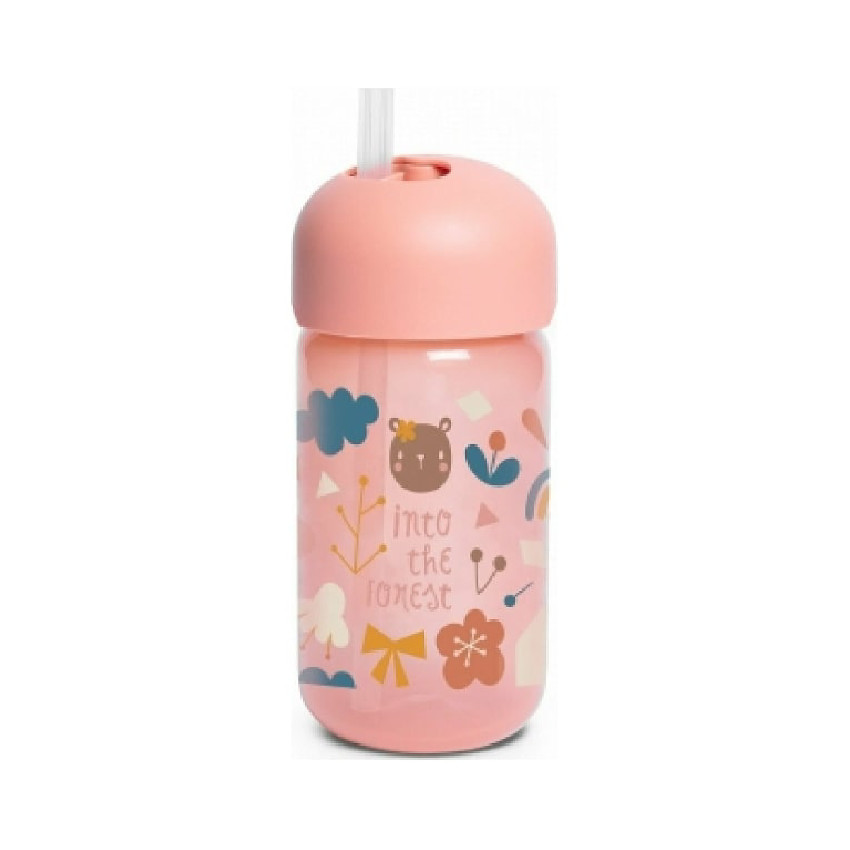 Tasse à paille 18+ mois 340 ml - Forêt Rose Main Tasse à paille 18+ mois 340 ml - Forêt Rose