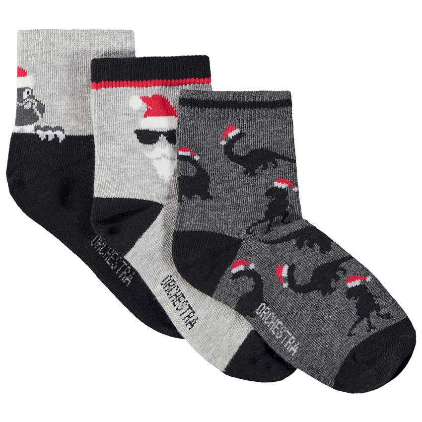 Lot de 3 paires de chaussettes esprit Noël pour garçon 