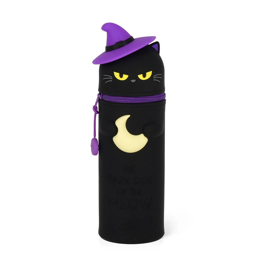 Trousse 2 en 1 en silicone Kawaii chat noir Halloween 