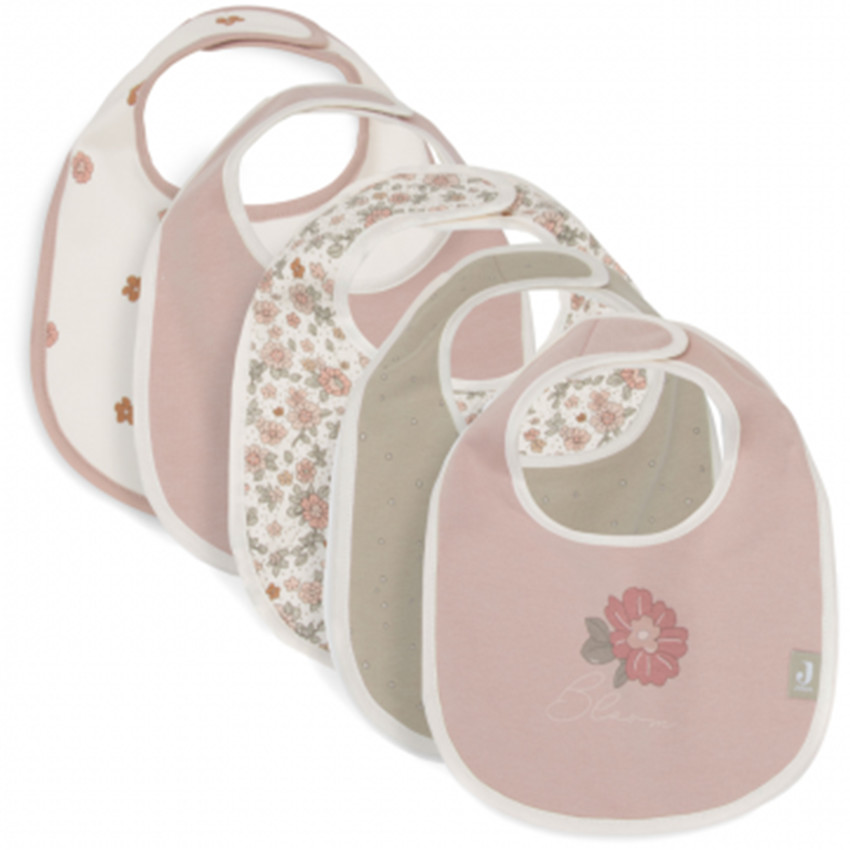 Lot de 5 bavoirs imperméables Retro Flowers 