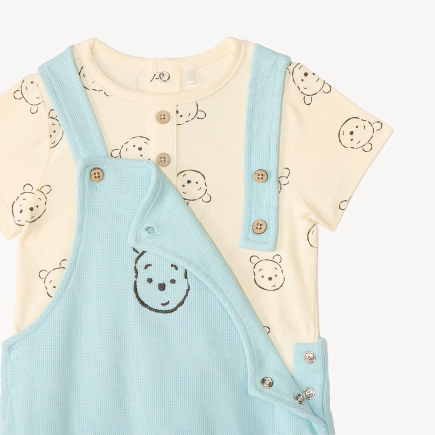 Ensemble 2 pièces salopette + t-shirt Winnie l’Ourson Disney pour bébé garçon 