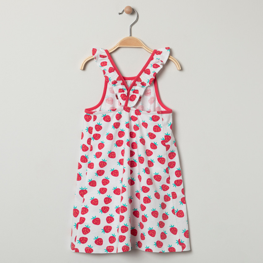 Robe imprimée à bretelles volantées pour bébé fille 