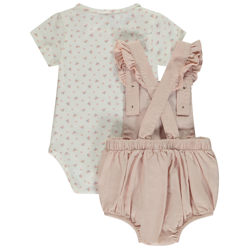 Ensemble 2 pieces avec barboteuse brodee pour bebe fille Orchestra