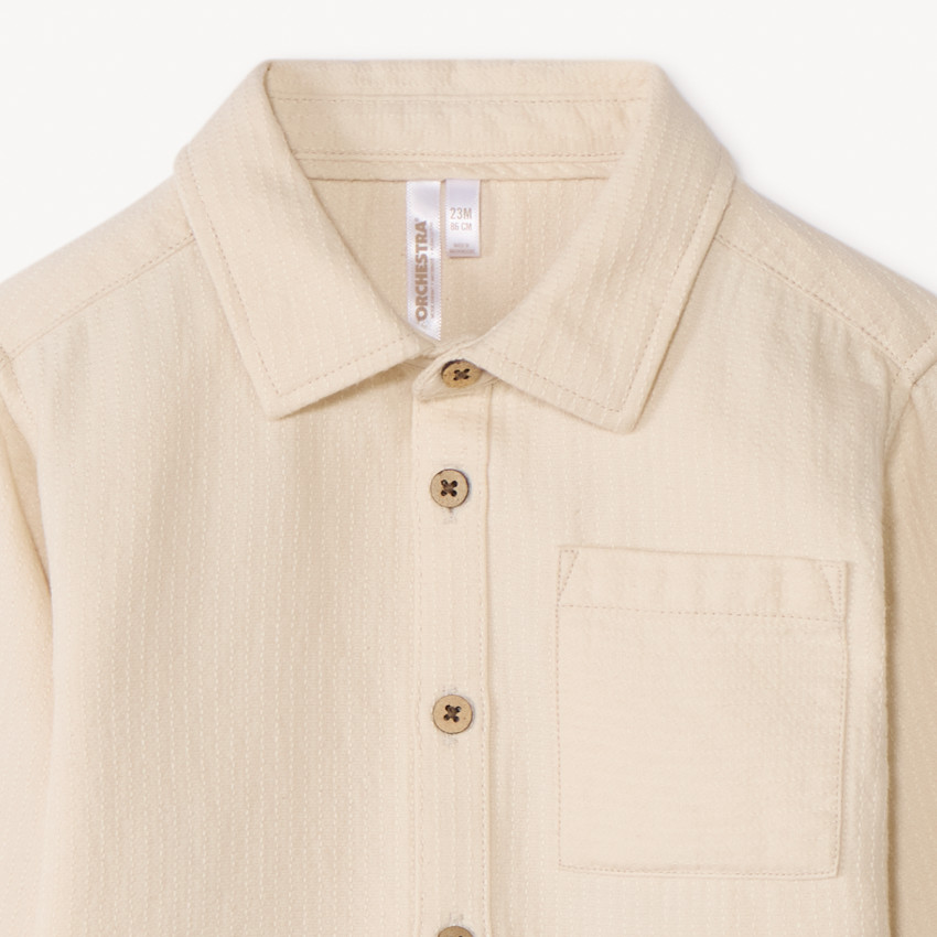 Chemise manches longues unie pour bébé garçon 