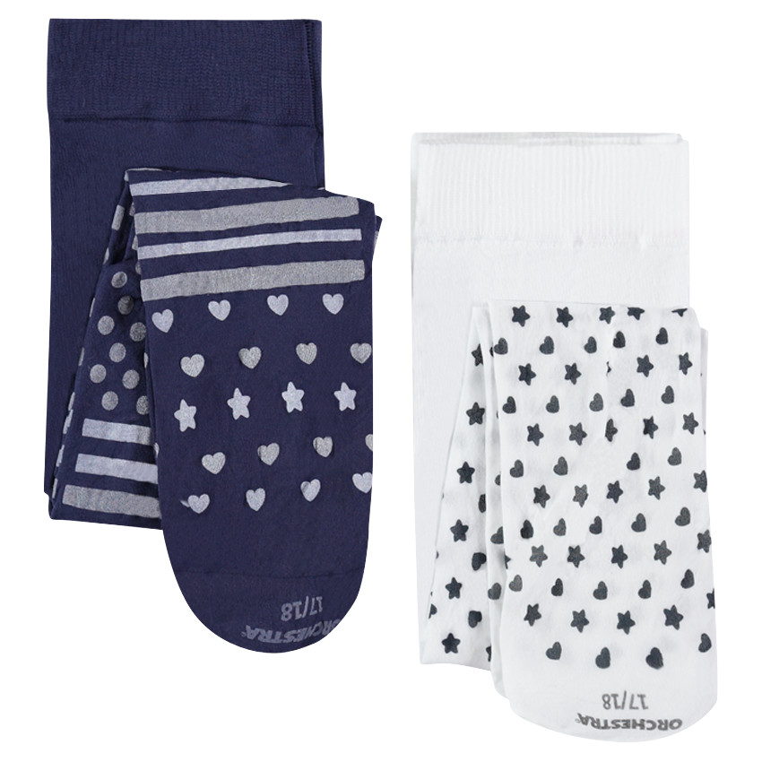 Lot de 2 collants fins imprimés 