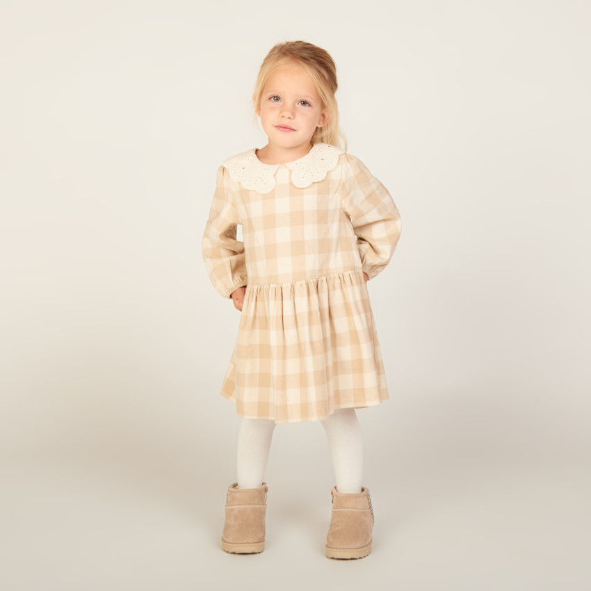 Ensemble 2 pièces avec robe à carreaux pour bébé fille 