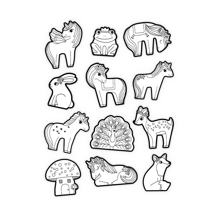 Set de 20 autocollants à colorier Licornes 