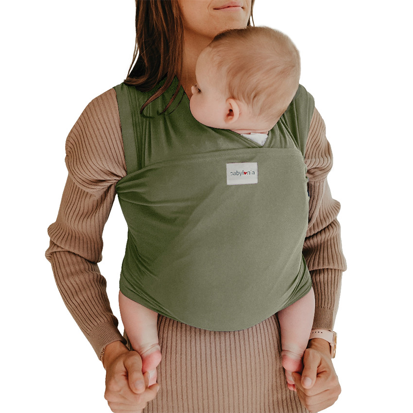 Écharpe de portage Extensible Tricot SLEN Cool Vert kaki