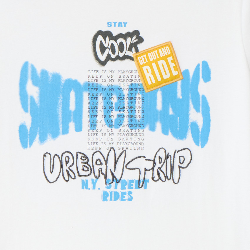 T-shirt manches courtes print skateboard pour garçon 