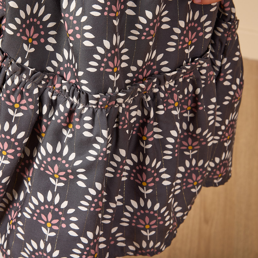 Robe manches longues à imprimé fantaisie pour fille 