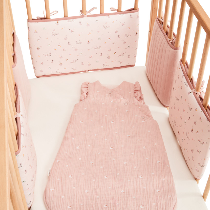 Lot de 5 protèges barreaux modulables Promenade Bucolique rose 