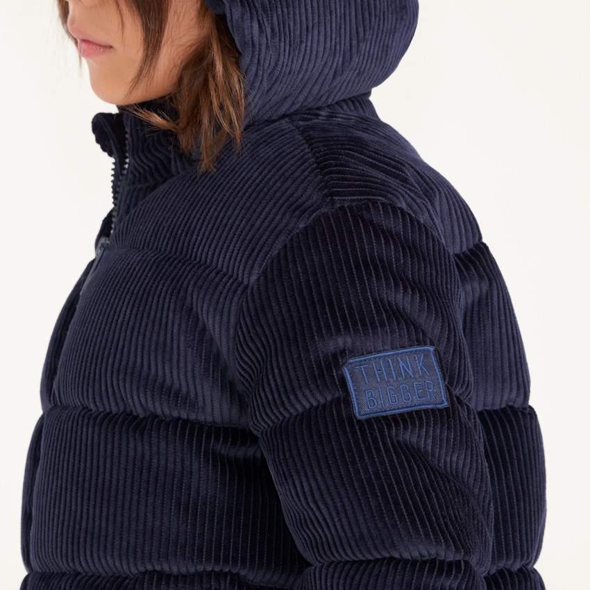 Parka blouson grand froid garçon côtelée à capuche 