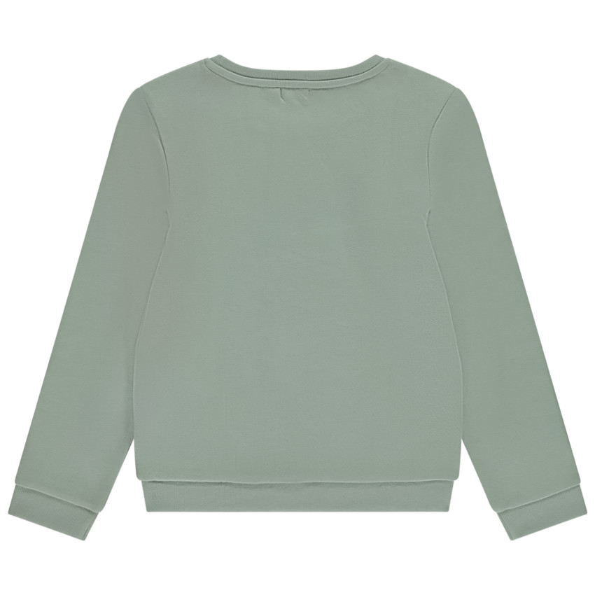 Sweat molleton print fantaisie pailleté pour fille 