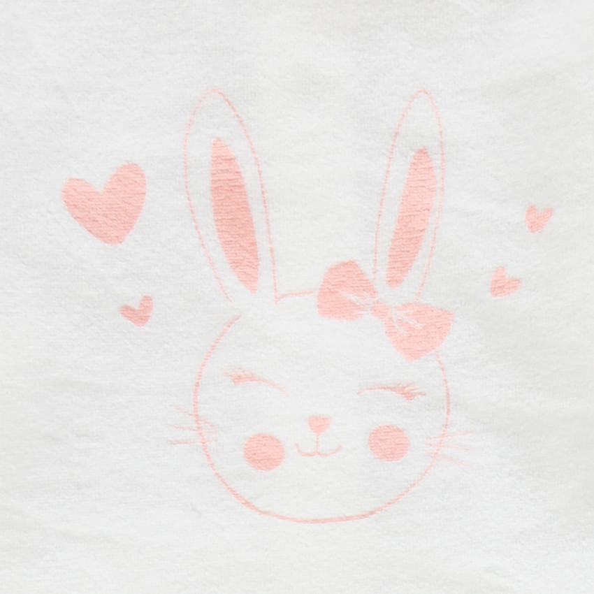 Dors-bien en velours print lapin et coeurs pour bébé fille 