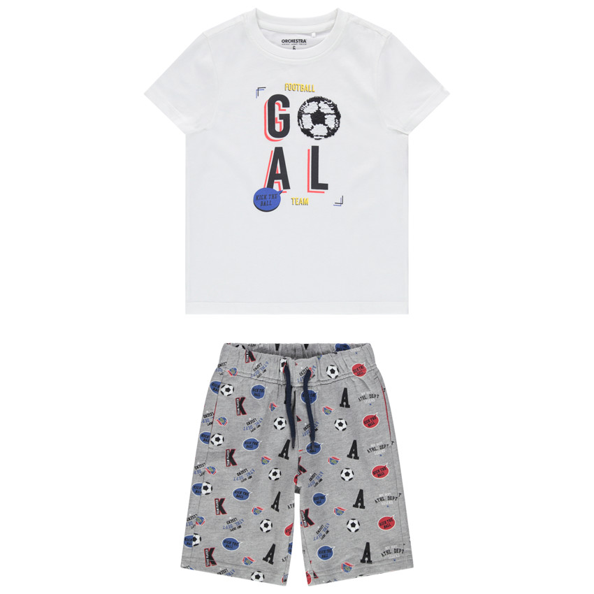 Ensemble avec t-shirt motif ballon en sequins magiques et bermuda 