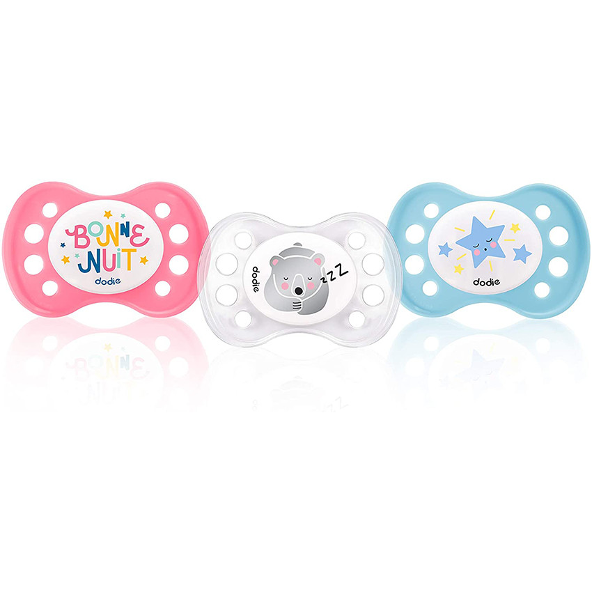 Sucette en silicone Nuit 0-6 mois - Etoiles/Ours 