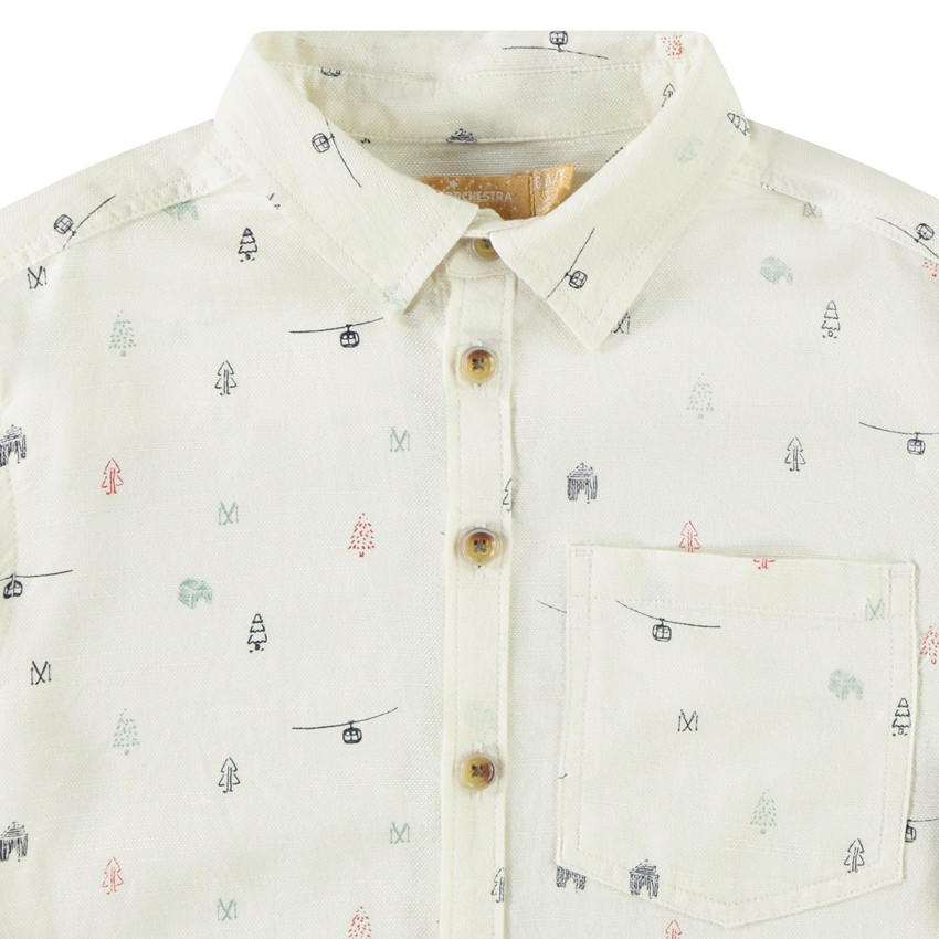 Chemise manches longues imprimé Noël pour garçon 