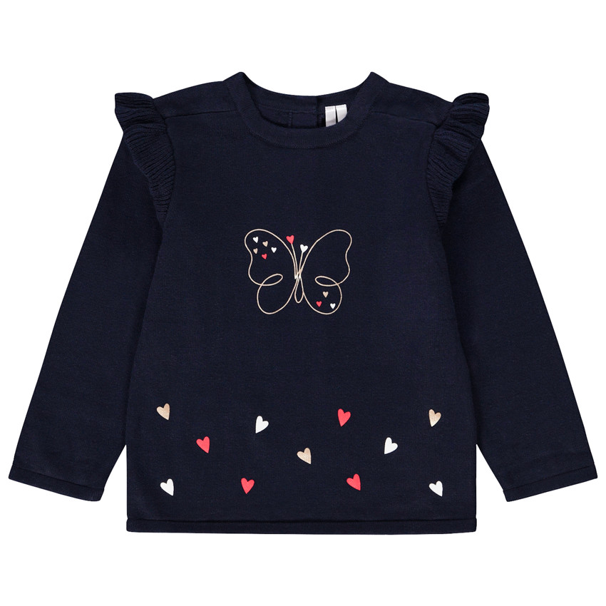 Pull en tricot print fantaisie pour bébé fille 