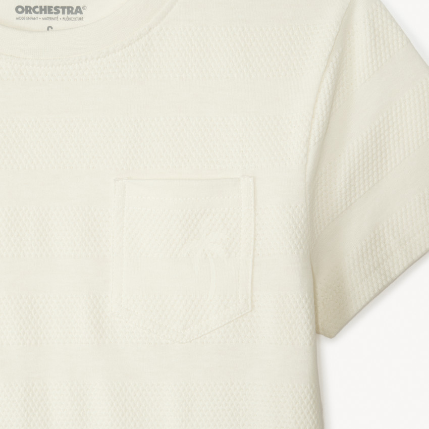 T-shirt manches courtes uni avec poche pour garçon  