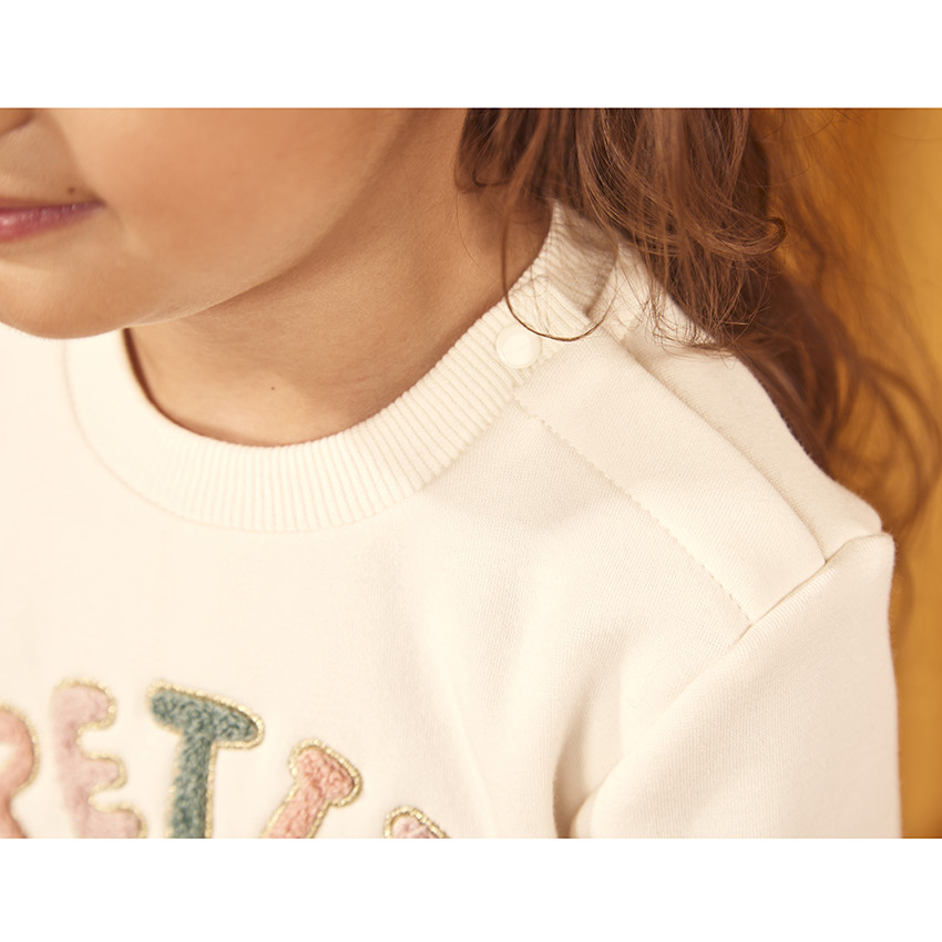 Sweat en molleton patchs bouclettes pour bébé fille 