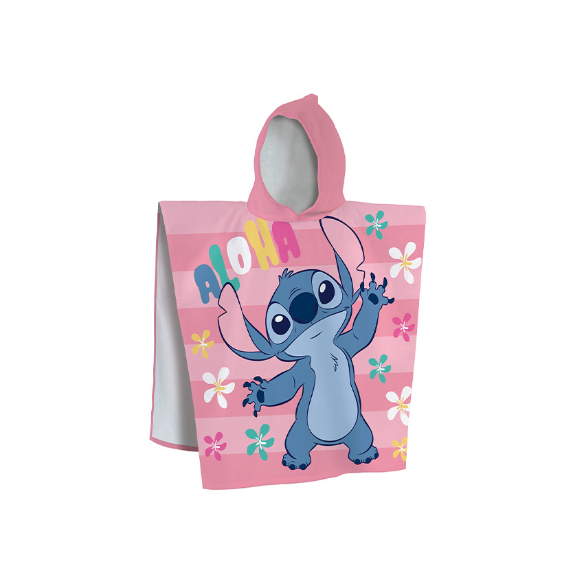 Poncho de bain imprimé Stitch Disney 60 x 120 cm 