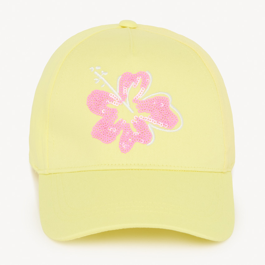 Casquette à motif hibiscus en sequins pour fille 