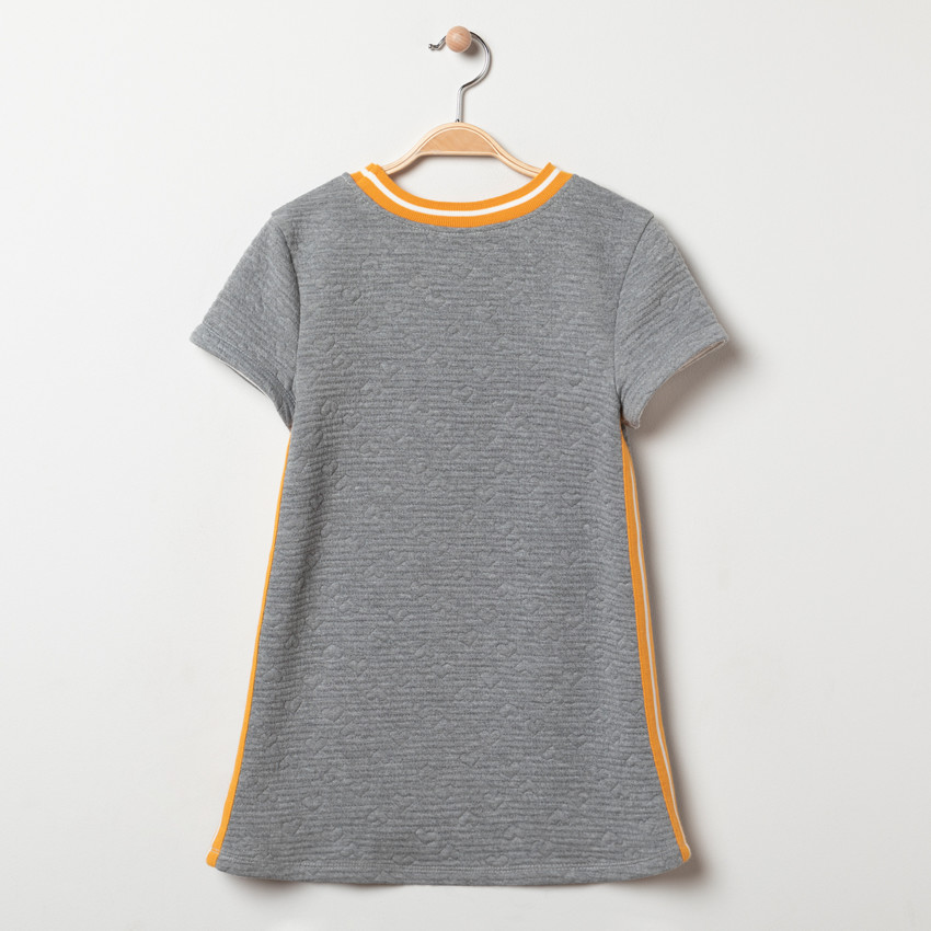 Robe manches courtes en molleton fantaisie print coeur 