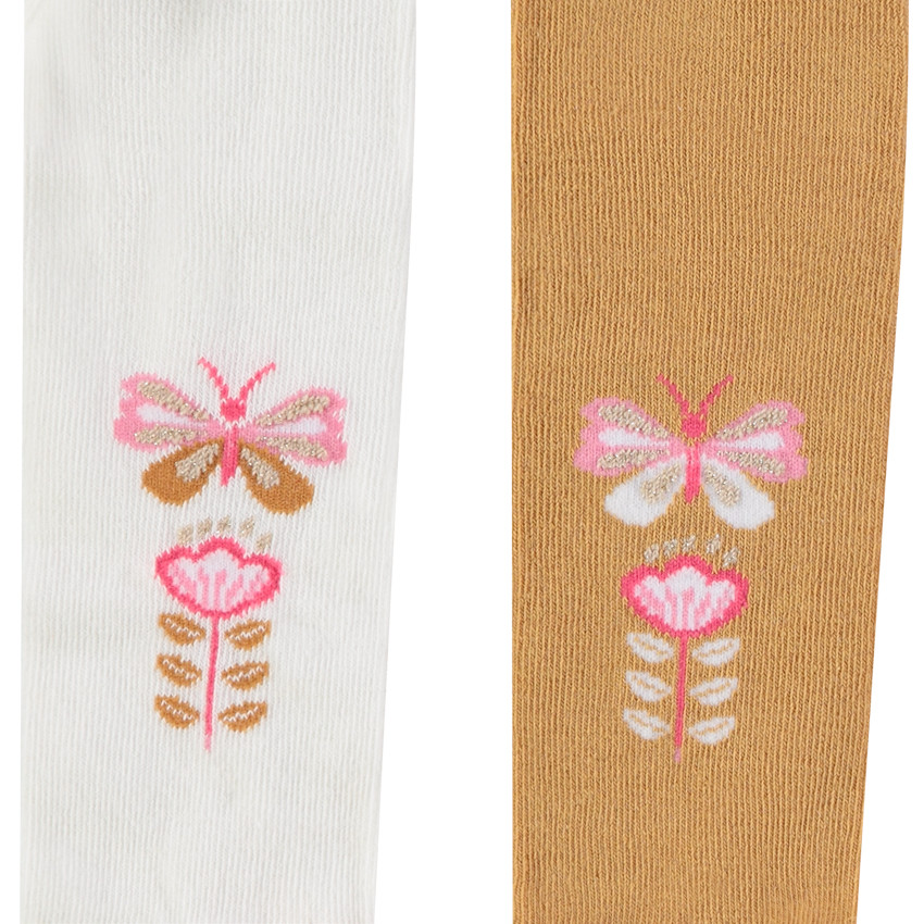 Lot de 2 paires de collants épais fantaisie pour bébé fille 