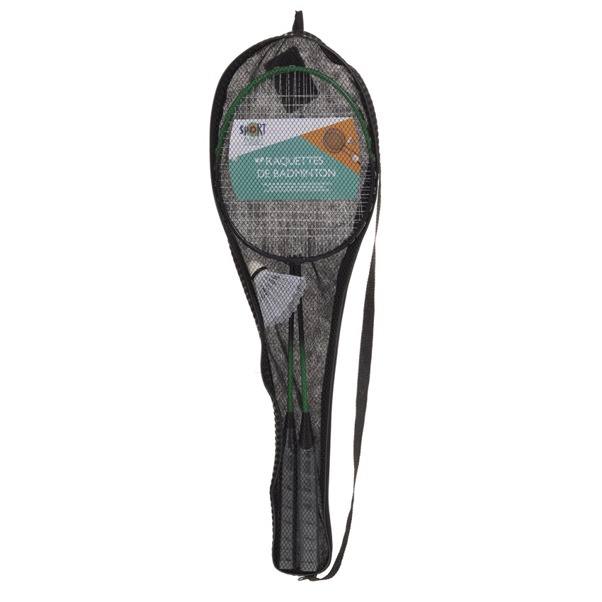 Lot de 2 raquettes de badminton + volant 