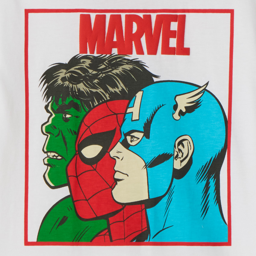 T-shirt manches courtes print Héros Marvel pour garçon 