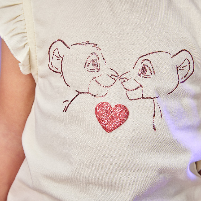 T-shirt manches courtes print Le Roi Lion pour bébé fille 