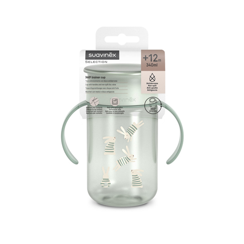 Gobelet d'apprentissage 360º 340ml Wonderland vert +12M 