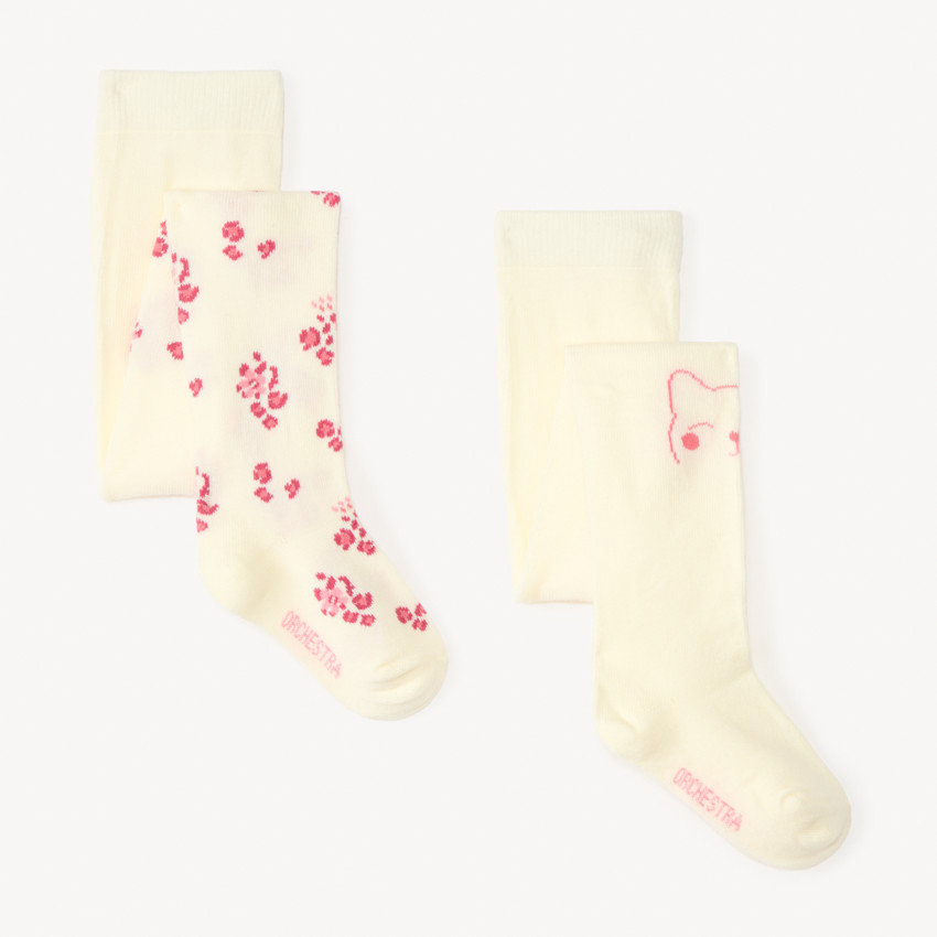 Lot de 2 collants épais motifs fantaisie pour bébé fille 