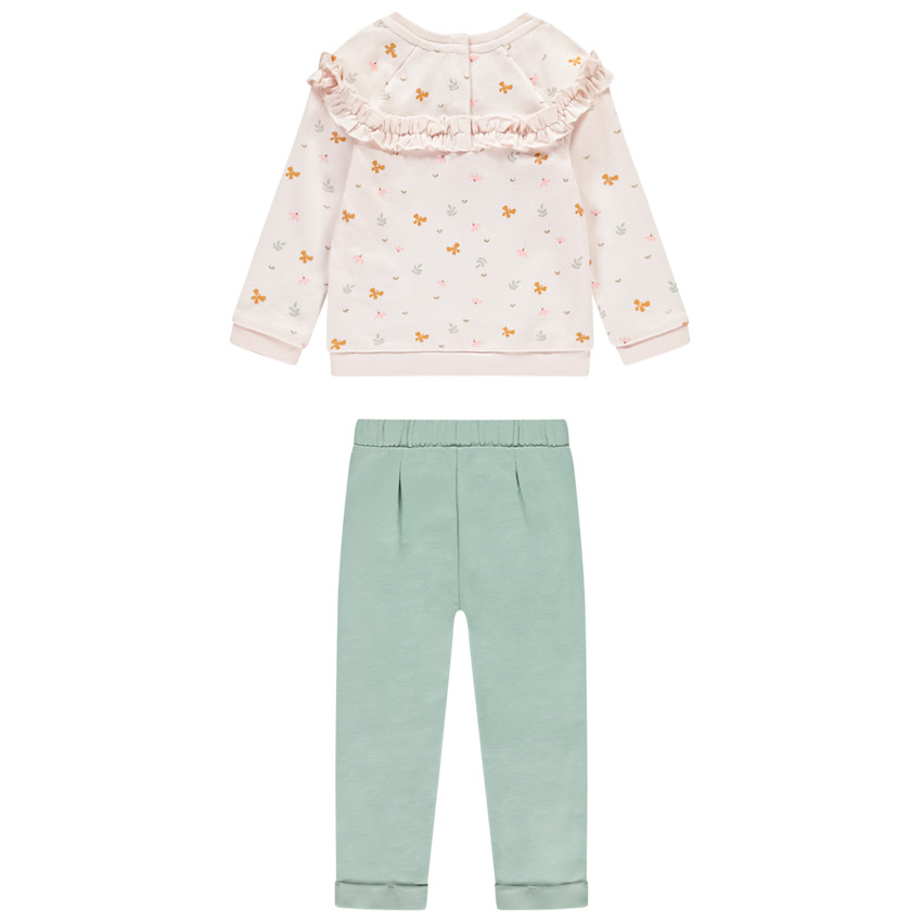 Ensemble jogging molleton avec sweat volanté pour bébé fille 