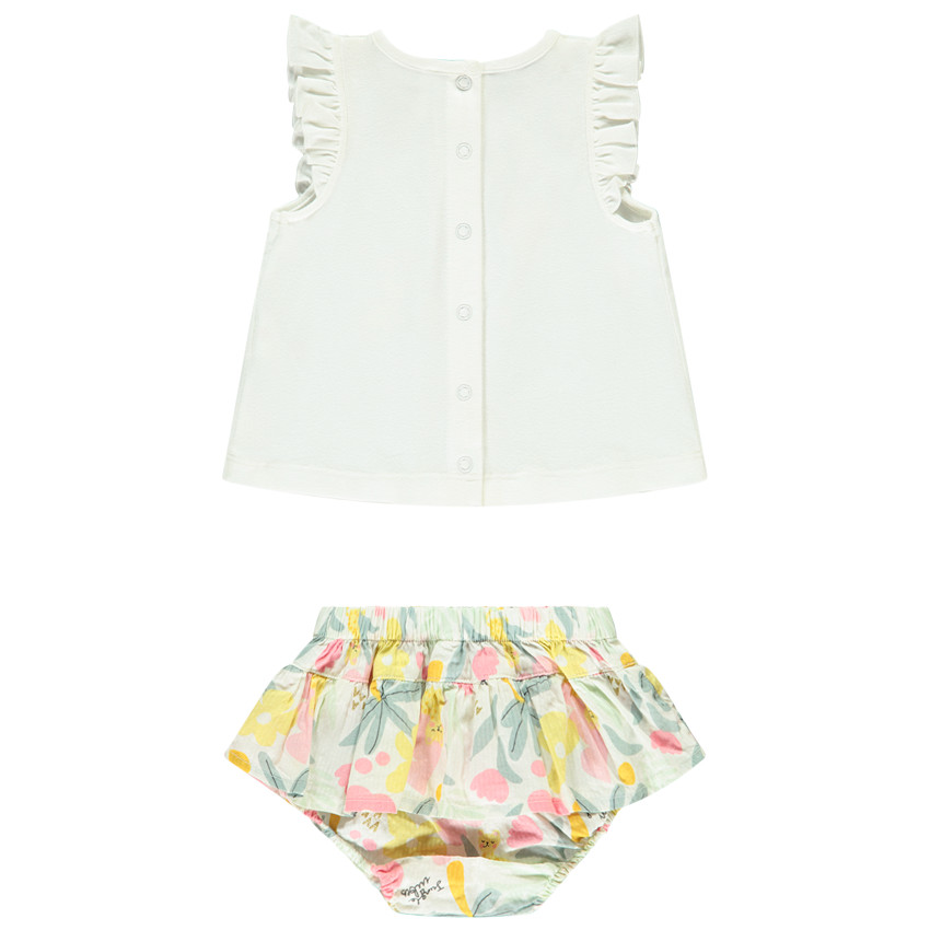 Ensemble 2 pièces avec bloomer effet 2 en 1 pour bébé fille 