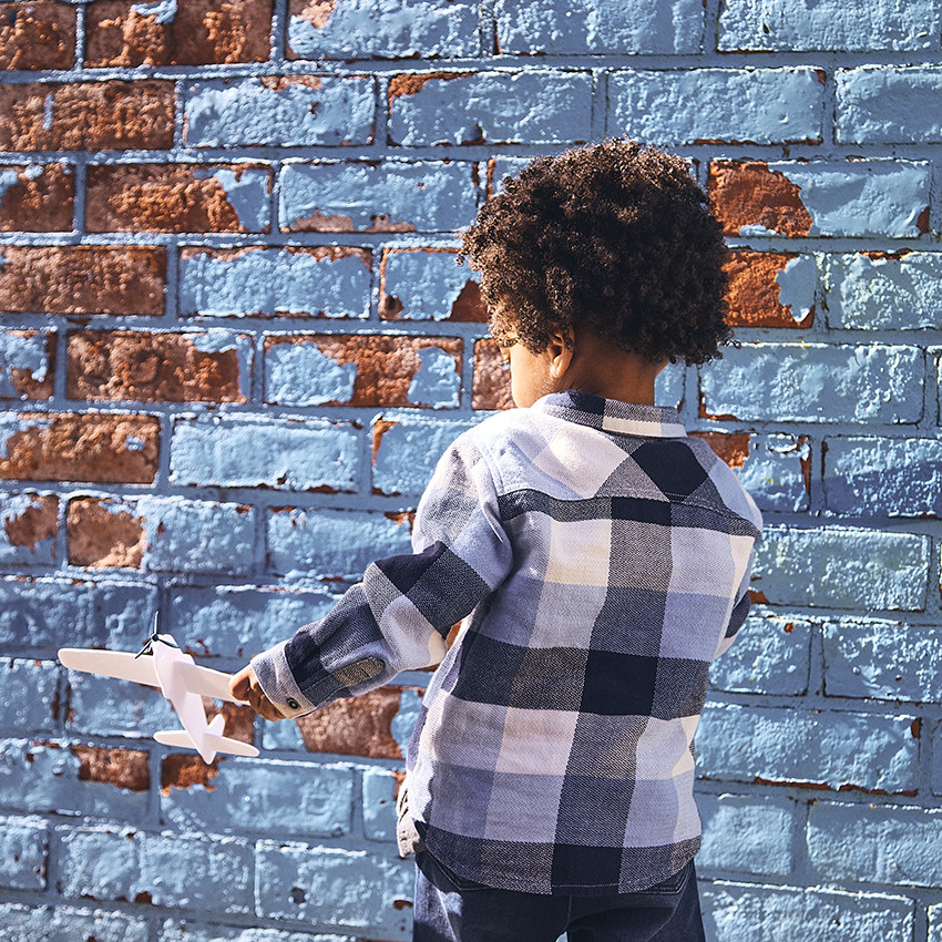 Chemise manches longues a carreaux pour bebe garcon Orchestra