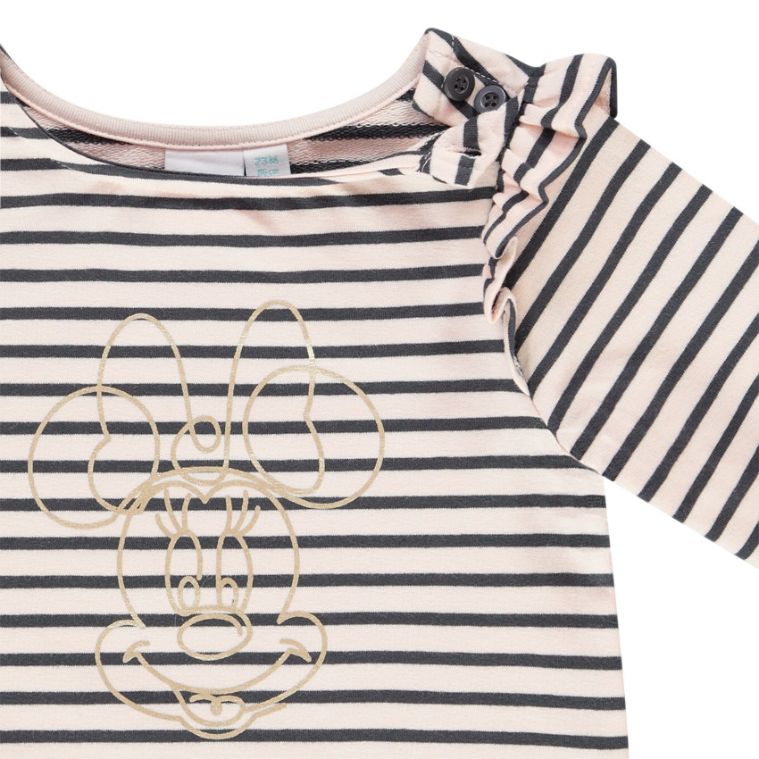 Sweat style marinière Minnie Disney pour bébé fille 