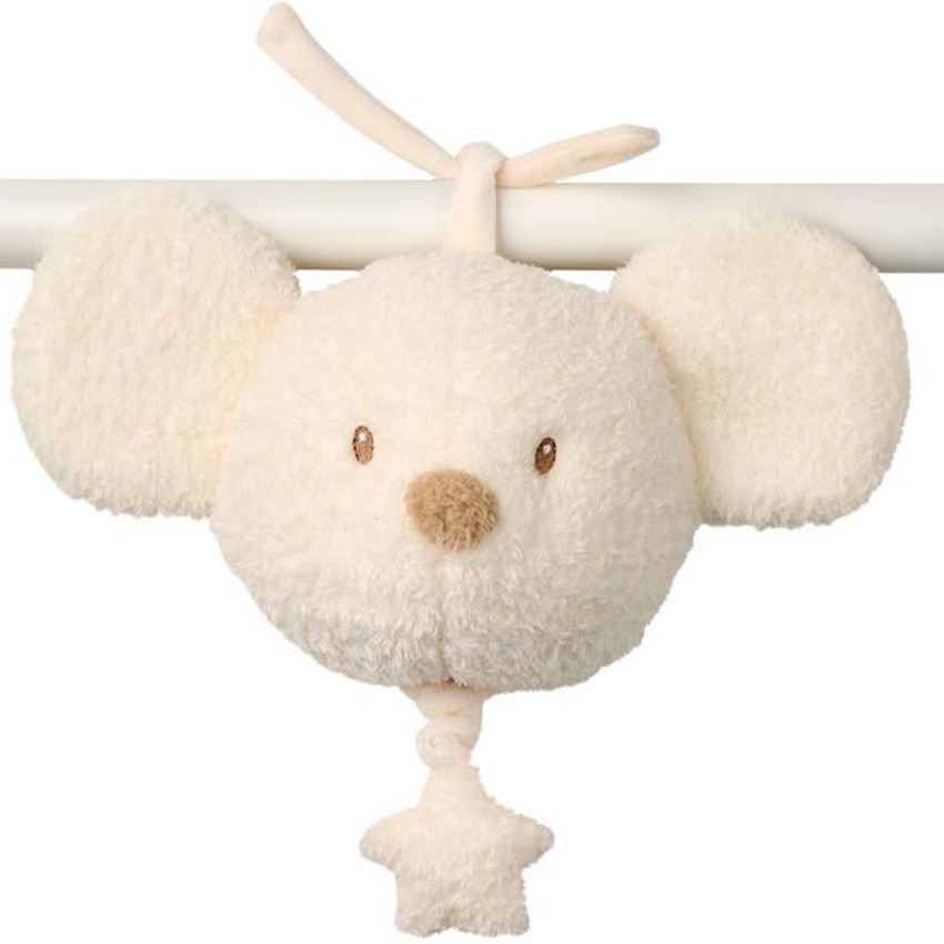Peluche musicale - Souris Teddy - Ecru - 16 cm 