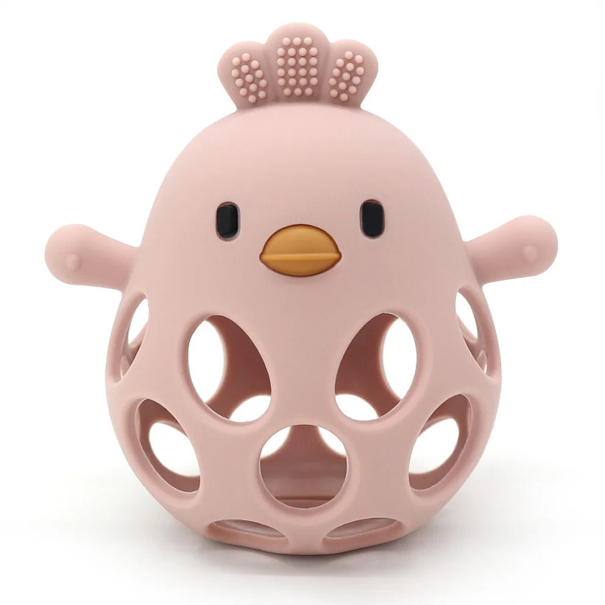 Bb&Co - Anneau de dentition balle forme poussin silicone Rose - Rose