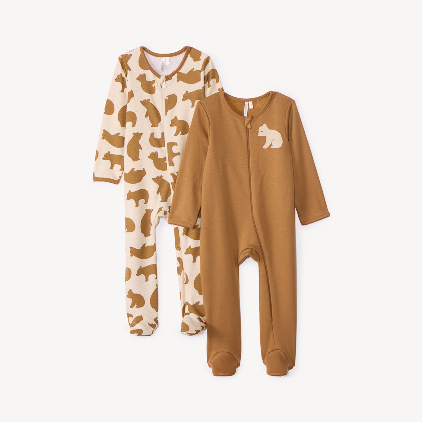 Lot de 2 dors-bien zippés motifs Ourson pour bébé garçon