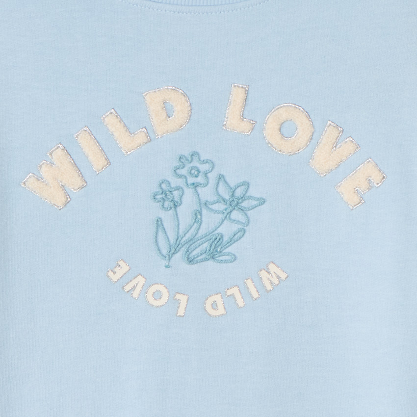 Sweat molleton oversize à bouclettes pour fille 