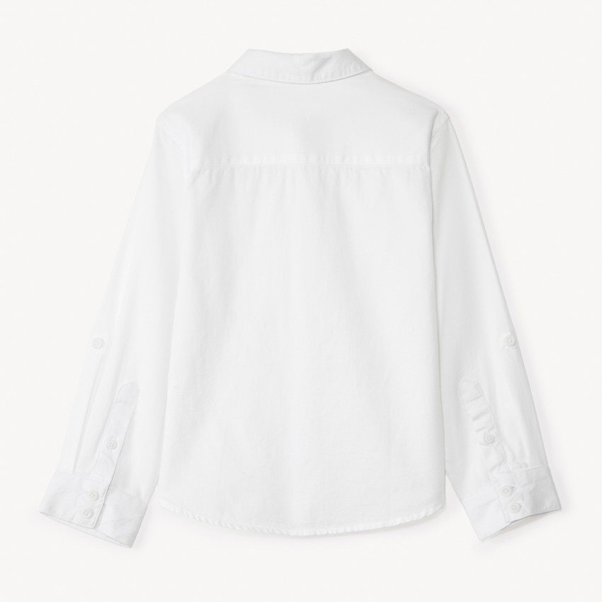 Chemise manches longues unie à cravate pour garçon 