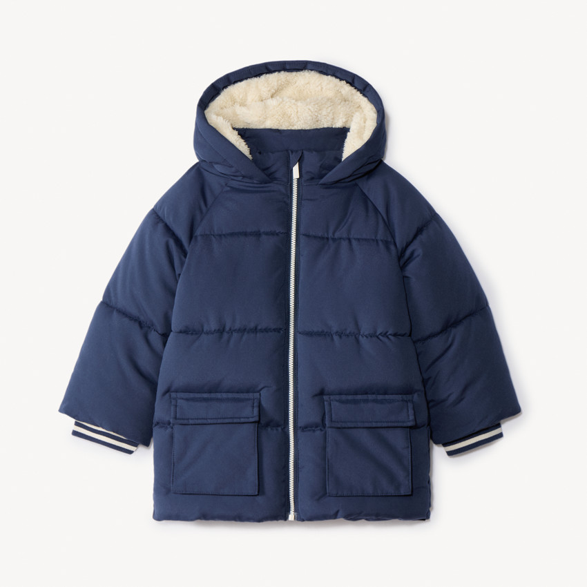 Doudoune longue matelassée et doublée sherpa pour bébé garçon 