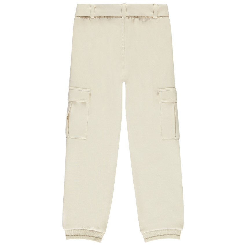 Pantalon de jogging uni avec ceinture à nouer pour fille  