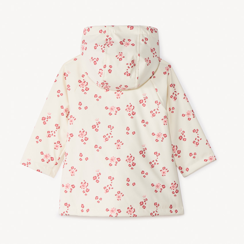 Parka gomme doublée en sherpa imprimé fleuri pour bébé fille 